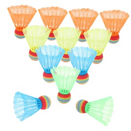 BESPORTBLE 12pcs Colorful Plastic Badminton Balls Lightweight Drop Resistant Shuttlecocks for Activities for Adults Bright Colors for Easy Visibility Random Color