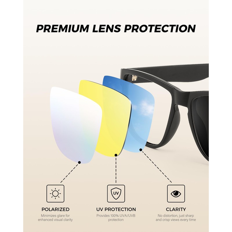 Solvue Polarized Sunglasses for Men Night Vision UV400 Protection TR90