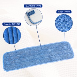 Replacement Washable Microfiber Absorbing Pads - Compatible with E-Cloth Deep Clean Mop, Wet & Dry Cleaning Cloth Refills for All Hard-Floor (Blue)6Pack