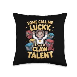 Arcade Claw Machine Game for Talented Toy Grabbers Throw Pillow