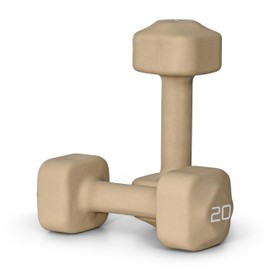 Tone Fitness 20 lb Neoprene Dumbbell Pair for Home Workouts – Non-Slip Design - Beige