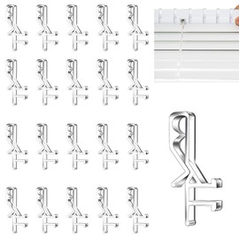 20-Pack Clear Blind Clips – Universal Valance Clips for Window Blind Headrails – Easy Snap-On Design, Durable & Invisible Fastening, Fits Most Horizontal Blinds