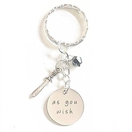 Hanalea Island Jewelry Co. As You Wish The Princess Bride Inspired Silver Charm Keychain Accessories Gift of Love | Inspirational Merchandise for Men and Women