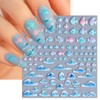 IDDFEVE Embossed Summer Nail Art Stickers - 5D Beach Palm