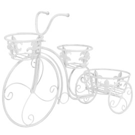 Vintage Style Bicycle Rack Metal Plant Stand in Retro Bicycle ShapeColor: White Color