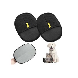 lrgnixs Pet Hair Remover Glove, Pack of 2 Fur Magnetic Gloves with Flea Comb, Double-Sided Pet Hair Remover Glove for Cleaning Hair Removal, Hair Removal Glove for Dogs Cats