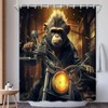 EUBTPA Funny Shower Curtain Humorous Animal Monkey Gorilla Riding Motorcycle
