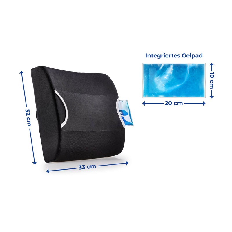 Maximex Cooling Back Support Cushion, Ergonomic Back Cushion with Effective