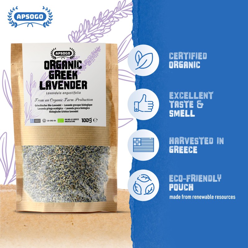 Apsogo Lavender - Dried Organic Lavender from Greece - Premium