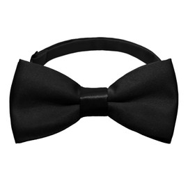 Gsyziux Solid Color Bow Ties for Boys Girls, Adjustable Pre-tied Kids Bowtie for School Wedding Party Concert Church (Black)