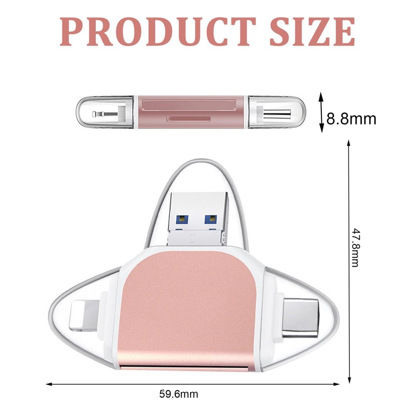 Multi-port 4 in1 Universal SD TF Card Reader,SD Card Reader
