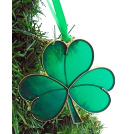 Irish Christmas Ornament Shamrock Symbol of Ireland Tree Decoration, 3 7/8 Inch