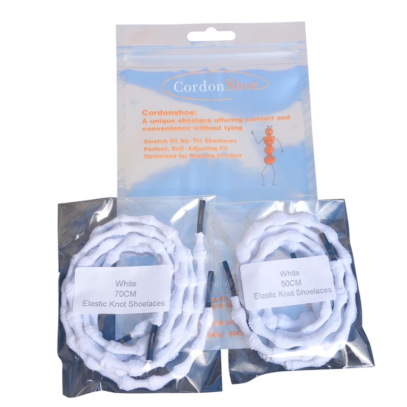 CordonShoe elastic no-tie shoelaces (White)