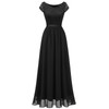 DTESSTELLS Womens Long Beach Bridesmaid Wedding Guest Dresses Formal Black