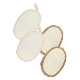 FRCOLOR 4Pcs Loofah Body Washing Scrubber Exfoliating Shower Sponges for Smooth Skin Beige Coffee for Bathing Travel Spa Experience