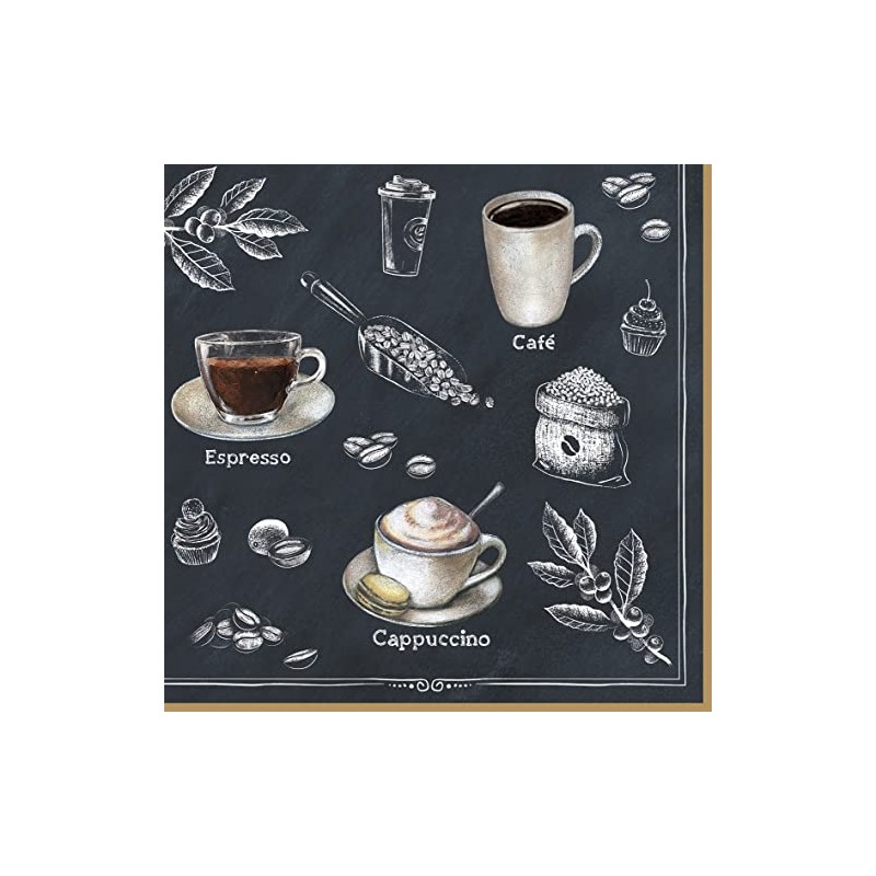 20 Napkins Coffee Creations Cappuccino Espresso Coffee Drinks Table Decoration