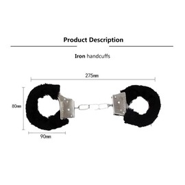 Yucong Metal Handcuffs for Cosplay Police Kids Toy Metal Handcuffs with 2 Keys Party Supplies Costume Accessories Handcuffs Prop Dress Ball Party (Black)