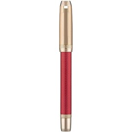 Jinhao 92 Pluma estilográfica roja punta media, metal sólido con convertidor de caligrafía suave