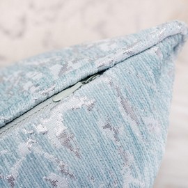 Homey COZY Satin Jacquard Throw Pillow Cover,Silk Series Large Sofa Couch Cushion Decorative Pillow Case 20 x 20 Inch, Cover Only … (Seaspray)