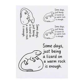 4 x 'Lizard on a warm rock' Temporary Tattoos - Water Resistant, Skin-Safe, Non-Toxic Transfers, Mixed Sizes (TO00086160)