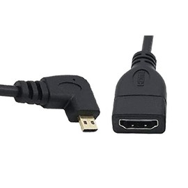 Access AV10RL Right L Type HDMI Female to Micro HDMI Male Type D to Type A 90° Micro HDMI Converter Cable, Gold Plated Connector + Microfiber Cloth Included