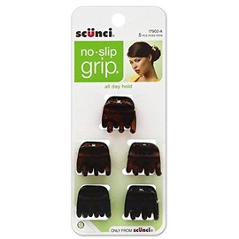 Scunci - Clips de mandíbula sin resbalar con agarre seguro, 15 piezas, 3 paquetes, Negro, Unisex, Adulto