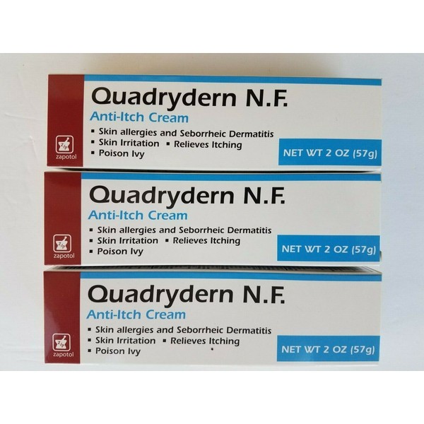 3 pack Quadrydern N.F.Net 2 oz each Anti-Itch Cream New Expiration  Date 03/2024