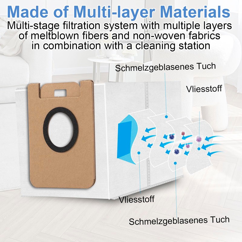 10 Dust Bags Compatible with Dream D10 Plus/D10s Plus Robot