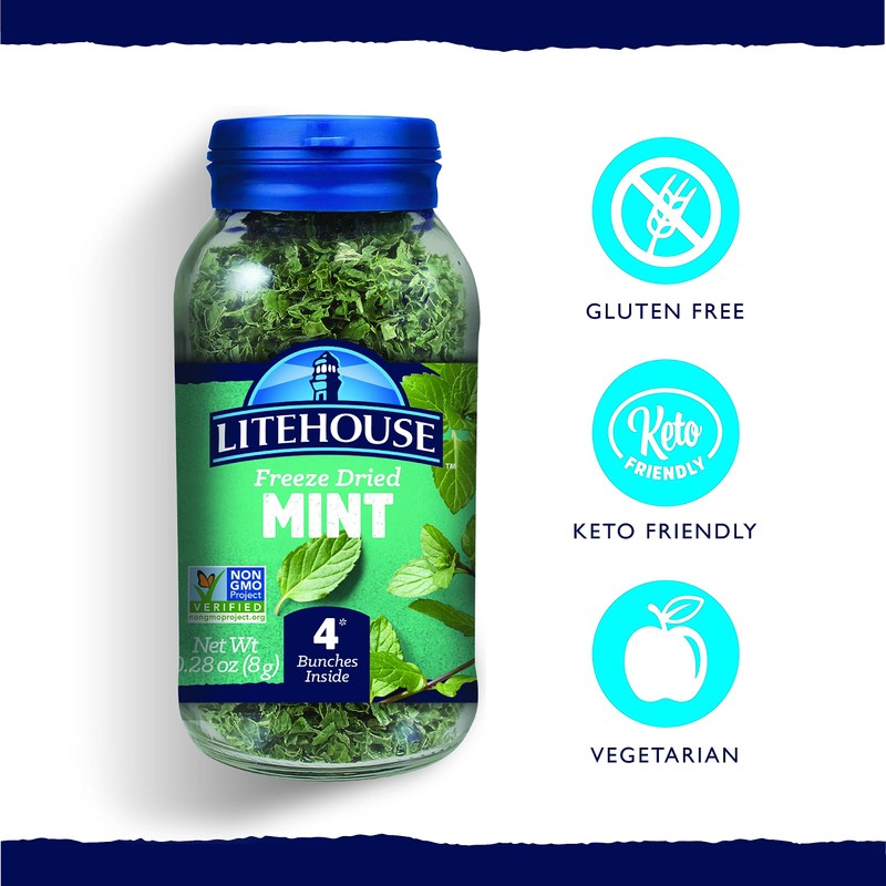Litehouse Freeze Dried Mint - Substitute for Fresh Mint, Jar