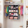 4 Tier Hanging Closet Organizer, 12 Compartments Dual Row Storage,