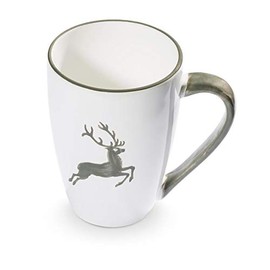 GMUNDNER KERAMIK Breakfast Cup Supermax Capacity 0.5 Litres Grey Deer Crockery Handmade in Austria