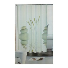 GMMH Waterproof Anti Mildew Shower Curtain Bath Curtain with 12 Rings (Stones)