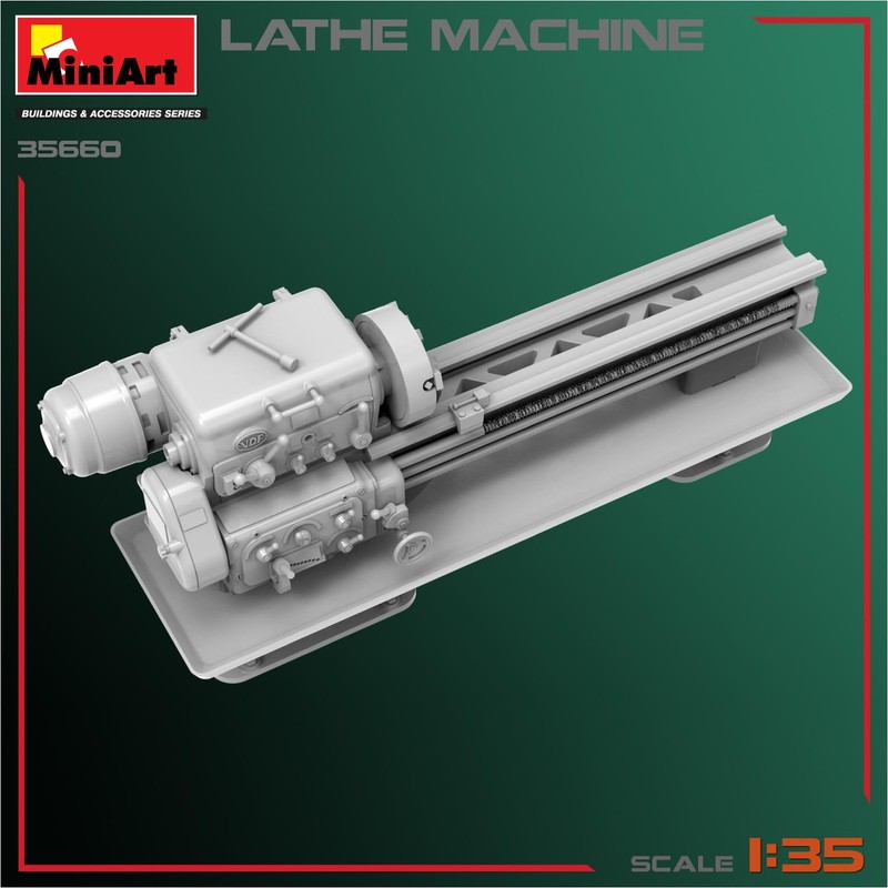 Mini Art 35660 1:35 Lathe, Faithful Replica, Model Building, Plastic