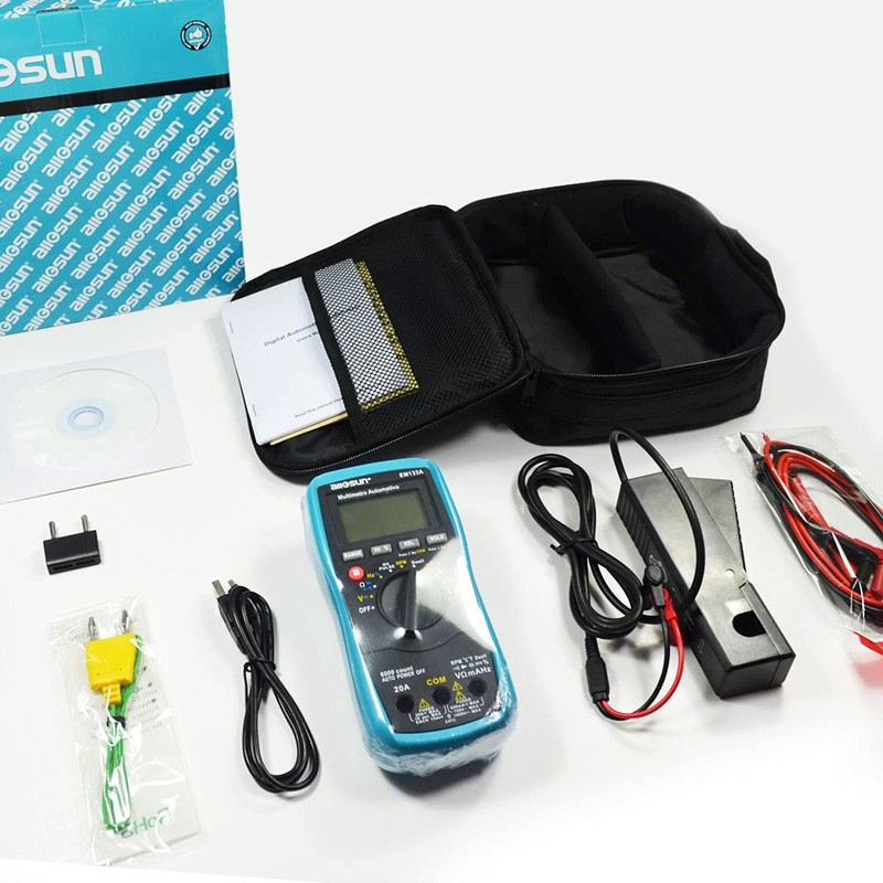 allsun Automotive Dwell Meter Digital Multimeter Autoranging TRMS 5999 Counts