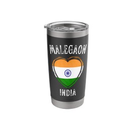 India Flag Heart Malegaon City Stainless Steel Insulated Tumbler