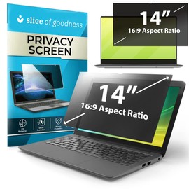 Slice of Goodness Laptop Computer Privacy Screen Filter for Widescreen Display - Anti-Glare, Blue Light Reduction, and Privacy Shield Protector - 14 Inch 16:9 Aspect Ratio