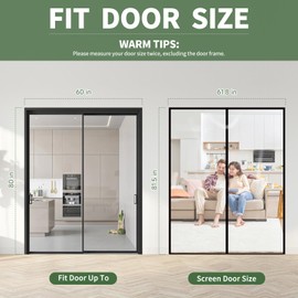 Transparent Insulated Door Curtain，Skloopearg Magnetic Thermal Door Screen Auto Closer Fits Doors Up to 60" x 80", to Keep Warm in Winter Cool in Summer for Air Conditioner Room, Kitchen, Bedroom