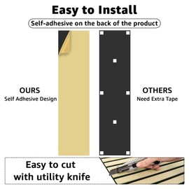 Art3dwallpanels 10 Pack Acoustic Panels, 48" X 12" X 0.43" Soundproof Wall Panels, Self Adhesive High Density Sound Absorbing Acoustic Treatment for Recording Studio, Office, Camel and Black