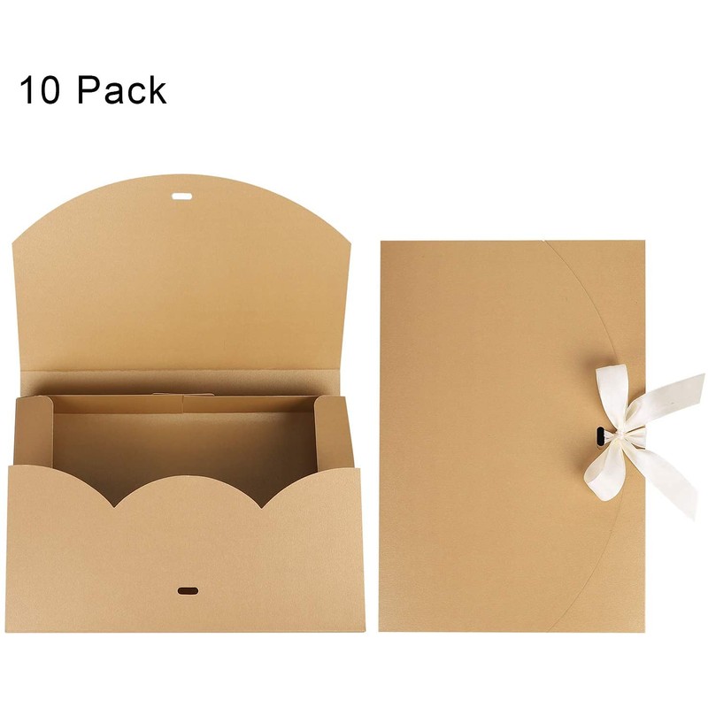10 Present Gift Boxes, Rectangle Paper Gift Box with Lid
