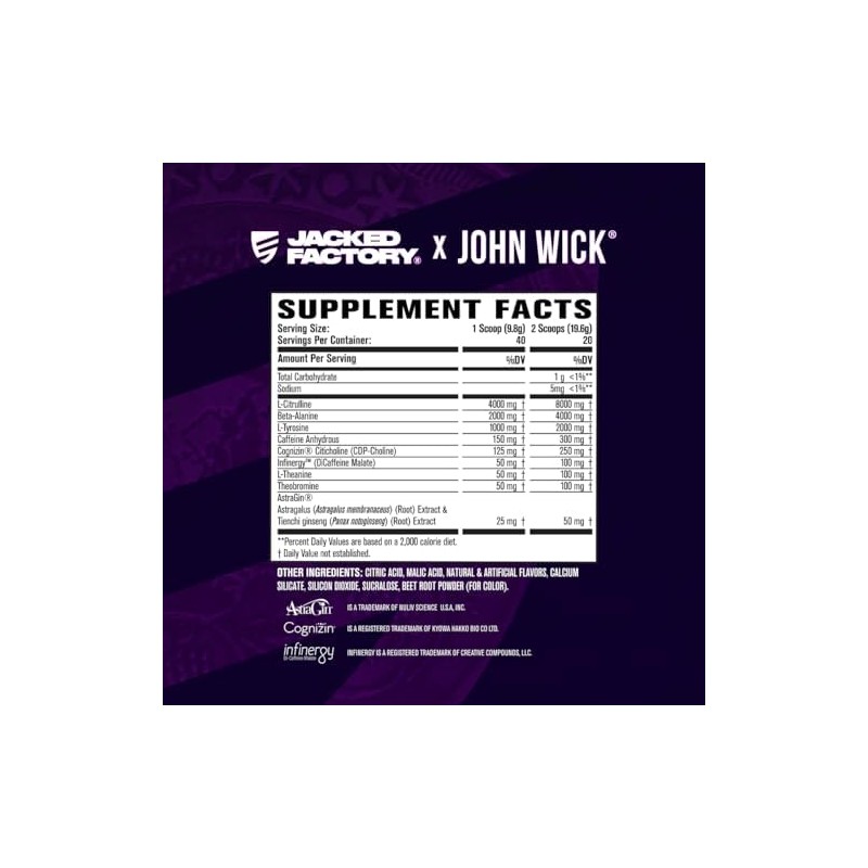 Jacked Factory John Wick - Wick Mode Pre Workout Powder