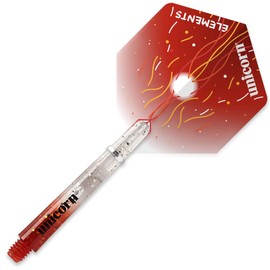 Unicorn Dart Shafts & Flights Set | Gripper 4 Elements Firestorm Combo Pack | Durable Polycarbonate | Two-Tone Red Gradient with Infused Specks | Long 41mm | 3 Stems & Flights