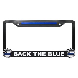 LP Frameworks Back The Blue for Police Support 3D Raised License Plate Frame | 1 Pack USA Car License Plate Cover | Universal US Car License Plate Holder | Auto Accessories (Car, Truck and SUV)