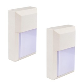 LIT-PaTH Outdoor LED Wall Lantern, Wall Sconce as Porch Light, 12W 1000 Lumens, Aluminum Housing Plus PC, ETL and ES Qualified, 2-Pack (5000K-White Finish)