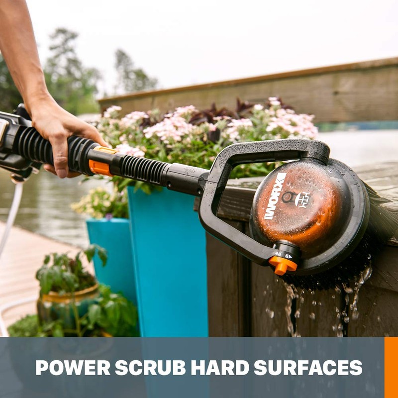 Worx Hydroshot Adjustable Outdoor Power Scrubber, Quick Snap Connection -