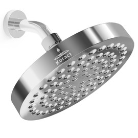 Koract Shower Head High Pressure Rain Premium Quality Luxury Design Anti-Clogging Silicone Nozzles Adjustable Replacement for Bathroom Shower Heads (Luxury Polished Chrome, 6 inch Round)