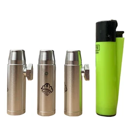 TORNADO´S Kit x3 - Snuff Dispenser Standard Size, 0.7 g Capacity Each in Polished Aluminium