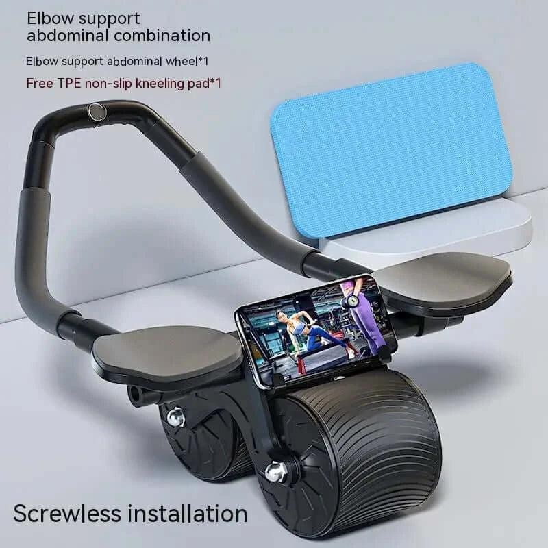 Automatic Rebound Abdominal Muscle Wheel - Color: Black, style: With