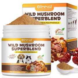 Wild Mushroom Superblend for Lumps & Bumps 4.23 fl.oz, Mushroom Supplements Powder Lipoma Reduction, Immune Support for Dogs & Cats11 Organic Mushroom Complex, Natural Turkey Tail Mushroom for Pets