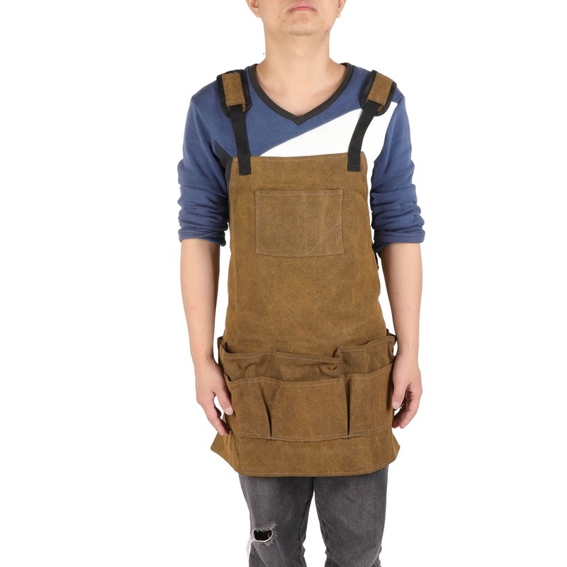 Woodworking Apron Thick Shoulder Pads Adjustable Strap Work Apron with