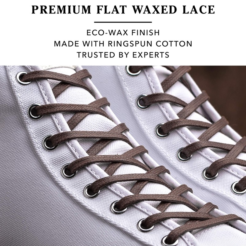 Premium Flat Waxed Cotton Boot Laces - Cobbler's Choice Shoe